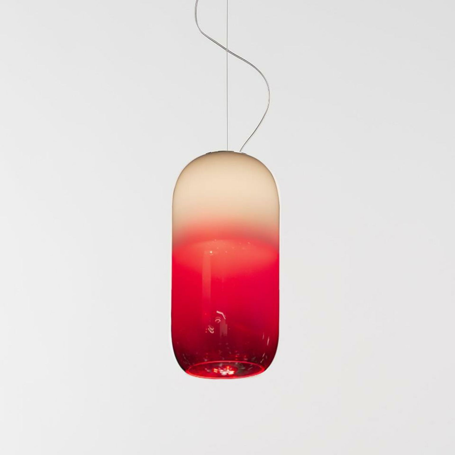Artemide Gople Rwb 1407010A závesné svietidlo Led sklo bielo-červené