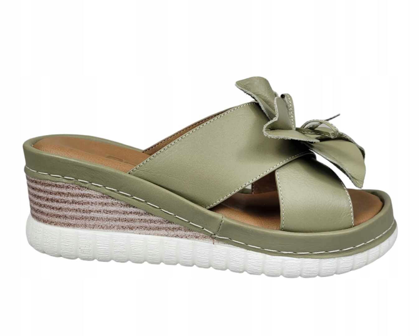 Artiker Relax Klapky Na Koturne 52C0503 Zelené Khaki veľ.41