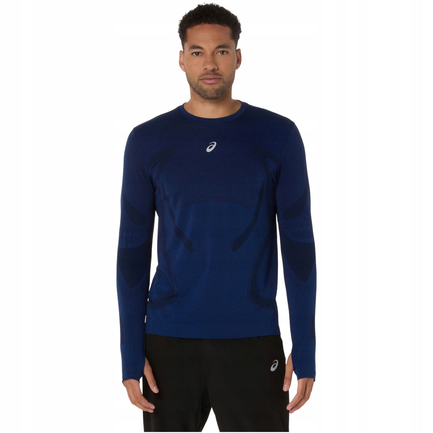 Asics Road Seamless Ls Top [M] Longsleev Pánsky polyester Tmavomodrý