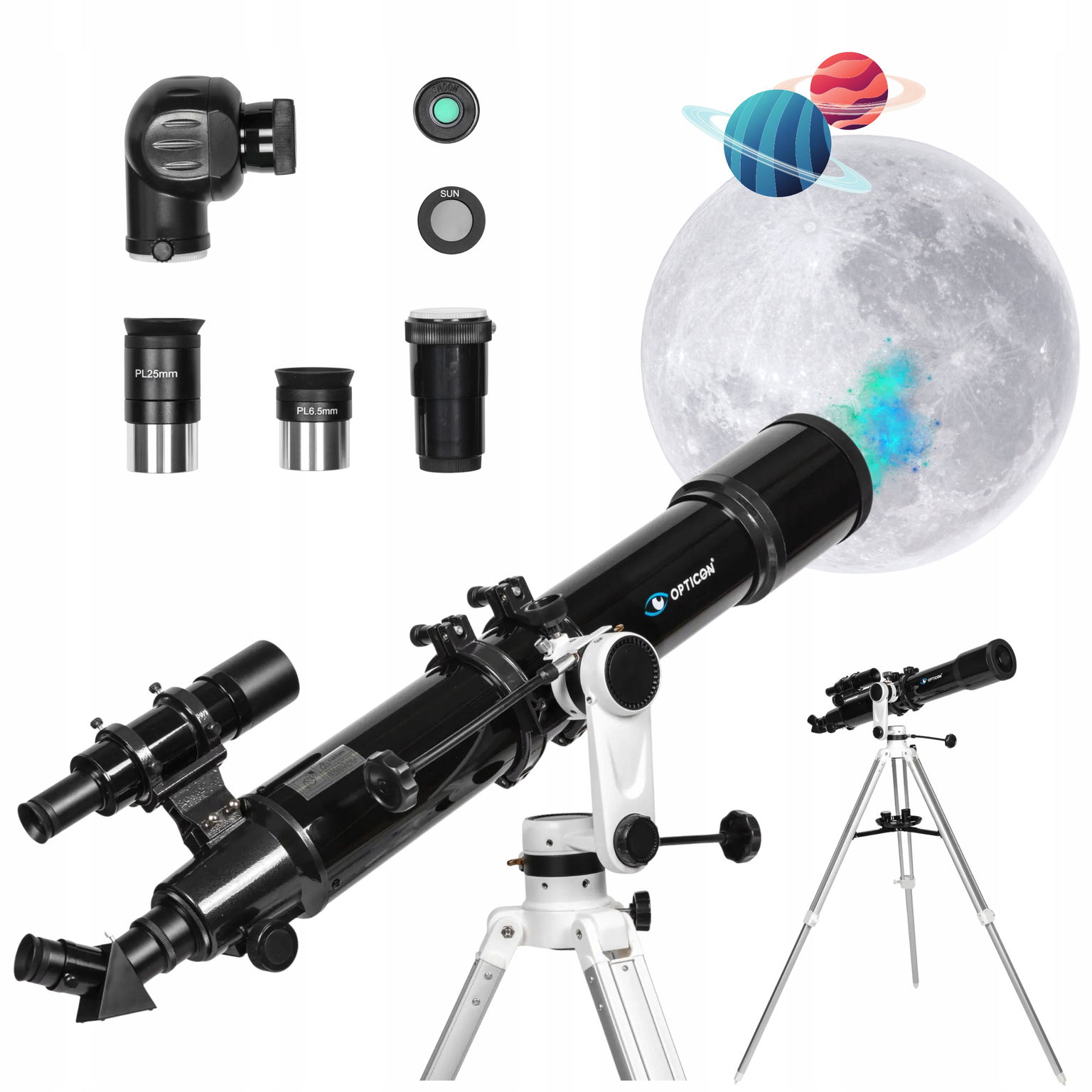 Astronomický ďalekohľad Opticon 102F900AZ16 príslušenstvo