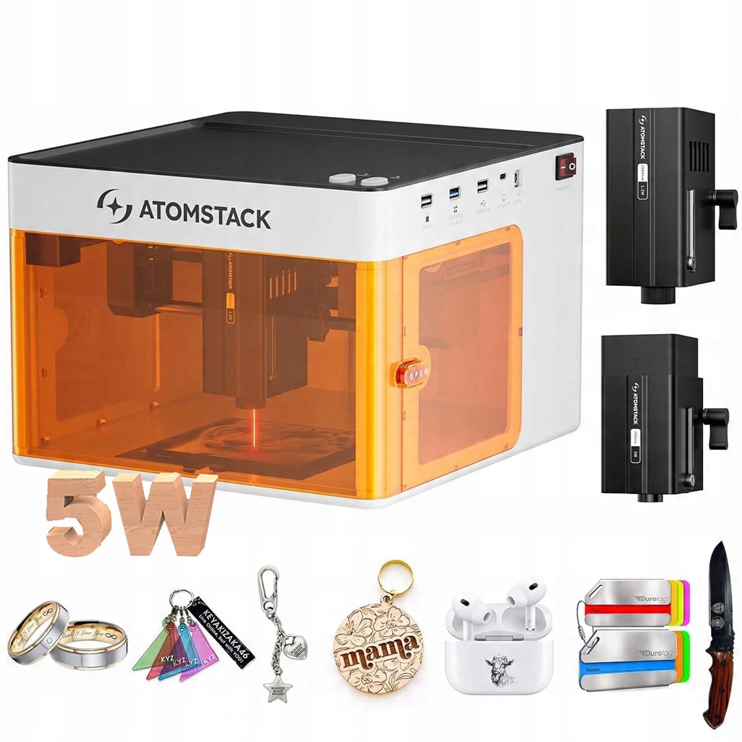 Atomstack P1 5W+1,2 W Infračervený laser Laserová gravírovačka