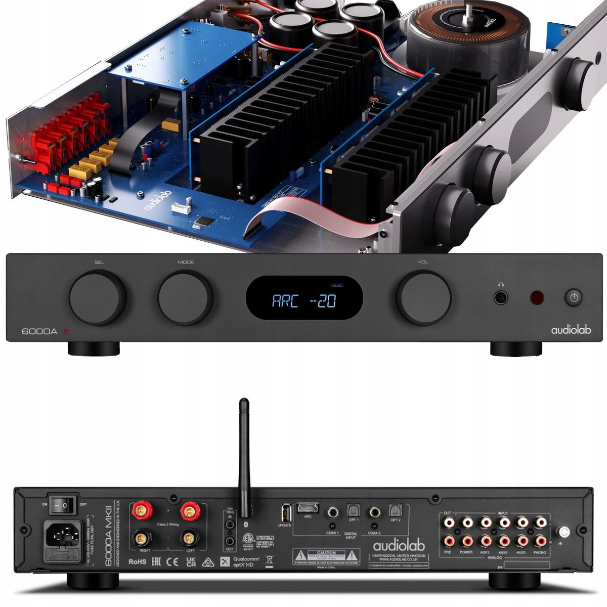 Audiolab 6000A Mkii Integrovaný Stereo Zosilňovač Hdmi Arc Bluetooth 5.1