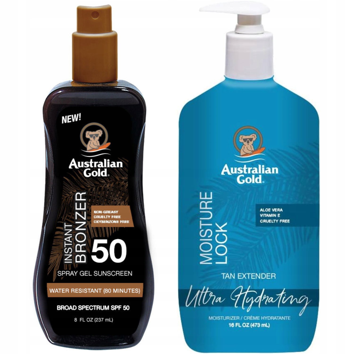 Australian Gold Gél v spreji s Bronzerom SPF50 Moisture Lock 473 ml