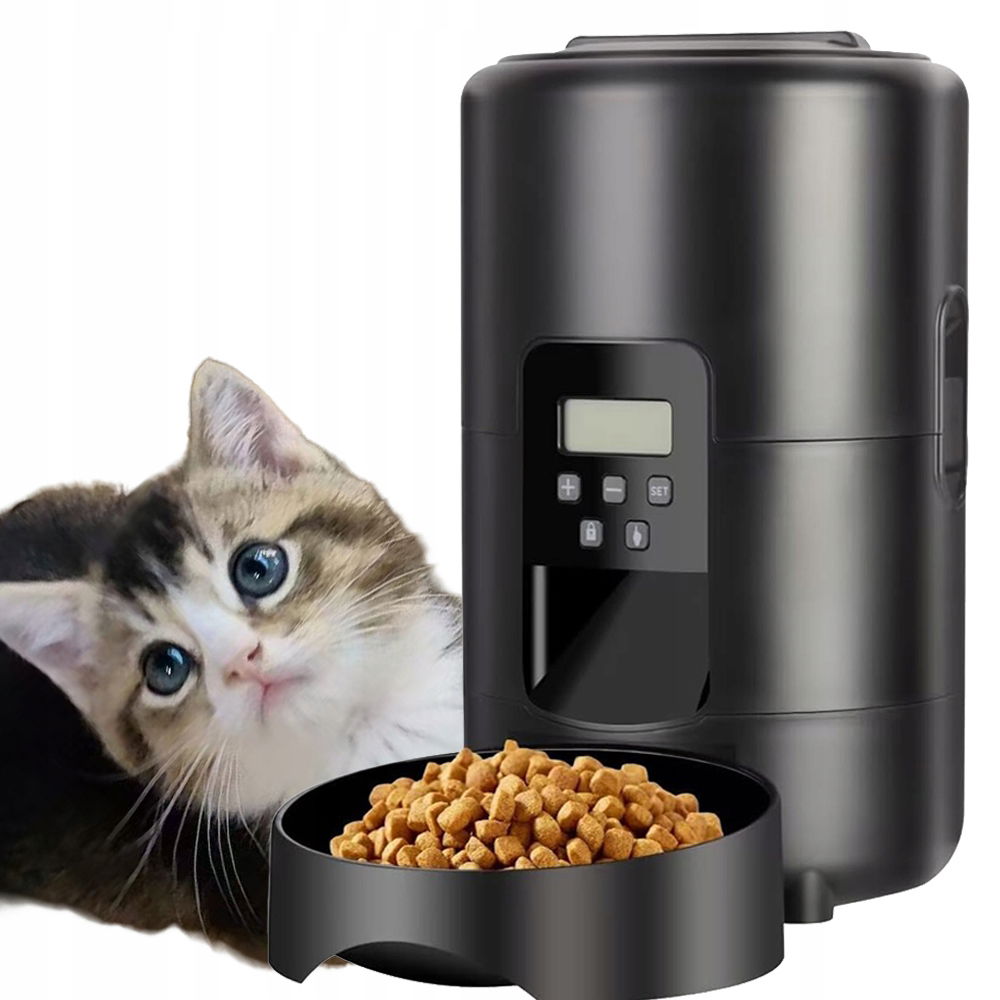 Automatický Dávkovač Miska Krmiva Pre Psa Mačku Čierny 2 L Podávač