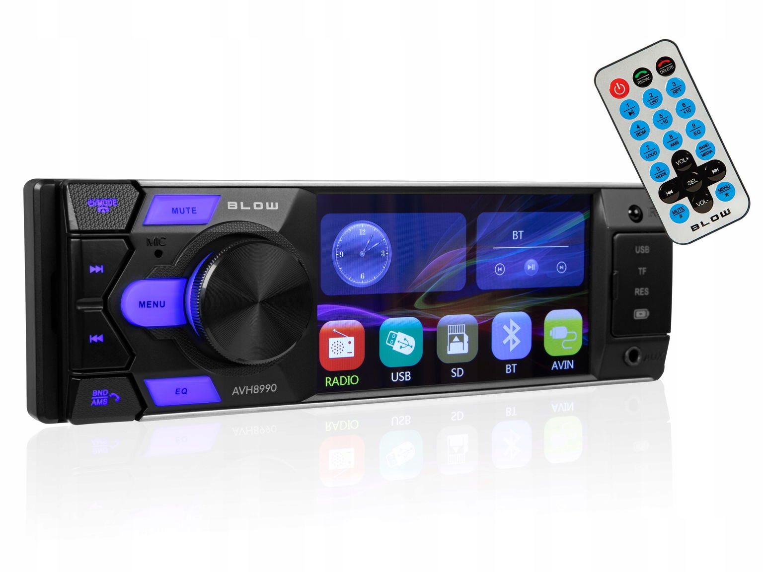Autorádio 1-DIN 4 Palce Bluetooth Usb Rds Mikrofon Mini Jack 3,5 mm