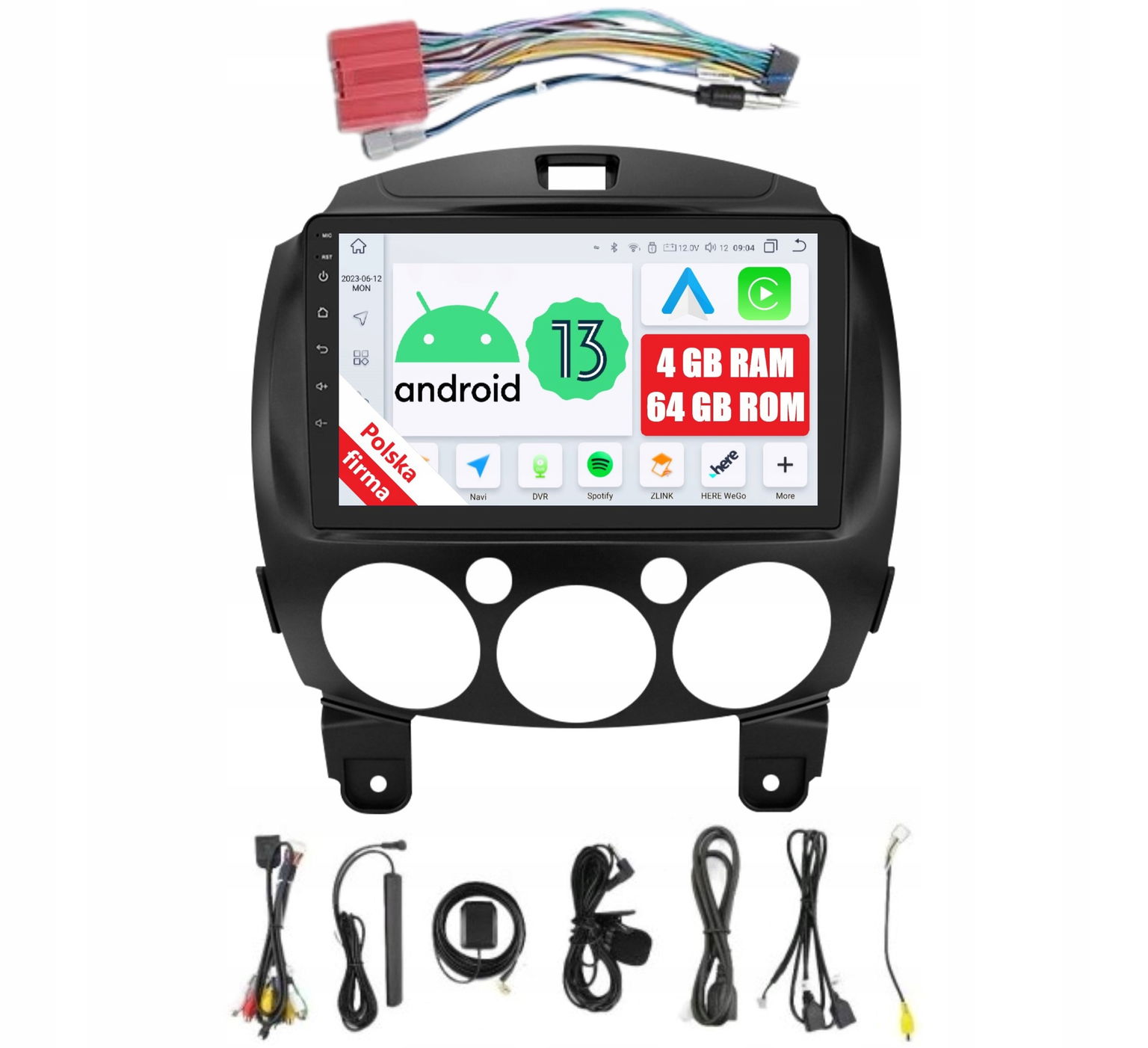 Autorádio 2DIN Navigácia Android Mazda 2 II 4/64 Gb Dsp Carplay Lte