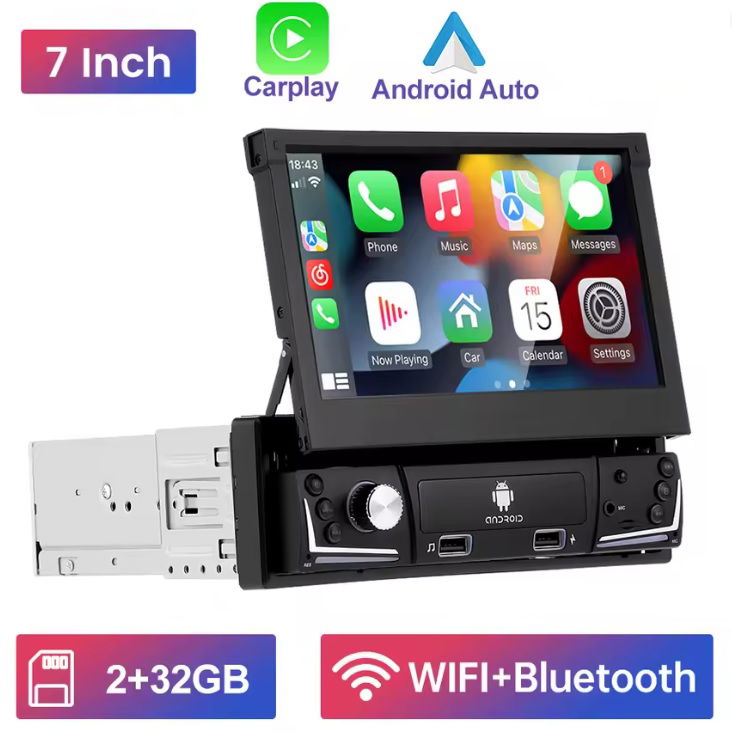 Autorádio Android 12 s Carplay, Android Auto 1DIN