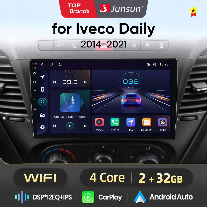 autorádio car play auto Iveco Daily 2014-2021 Android auto 2+32