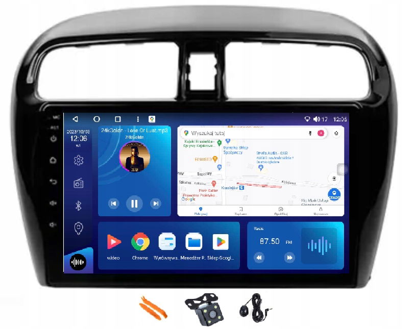 Autorádio Gps 128GB Mitsubishi Mirage 6 A00 A10 La 12-18 Android