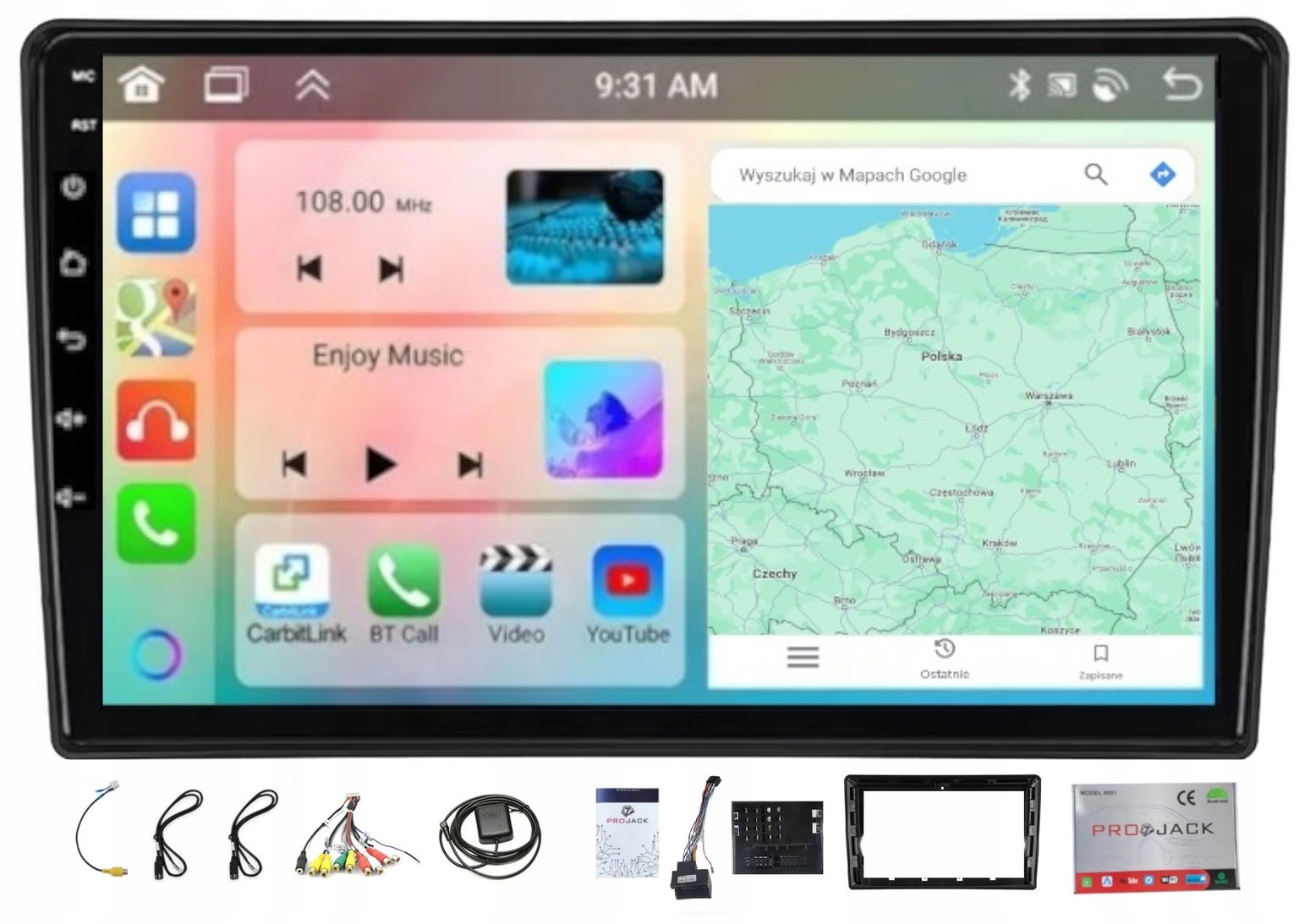 Autorádio Gps S Androidom Ford C-max Kuga Focus S-max Carplay Wifi Usb 6GB 128GB