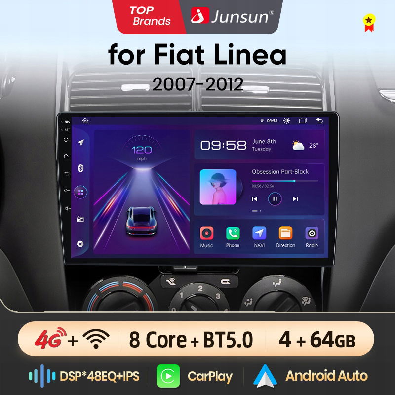 autorádio inteligentný systém Fita Linea 2007-12 4G 4+64