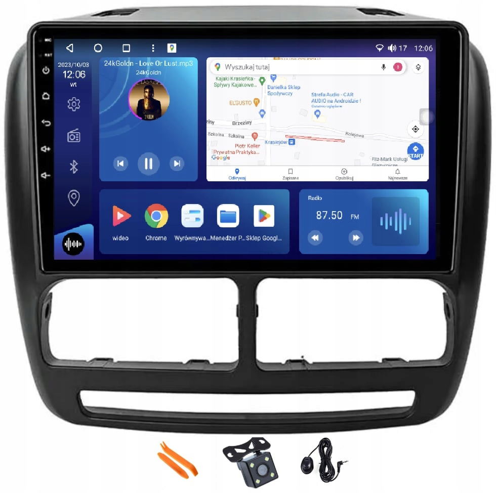 Autorádio Navigácia Ips Gps Fiat Doblo 3 263 10-15 Android