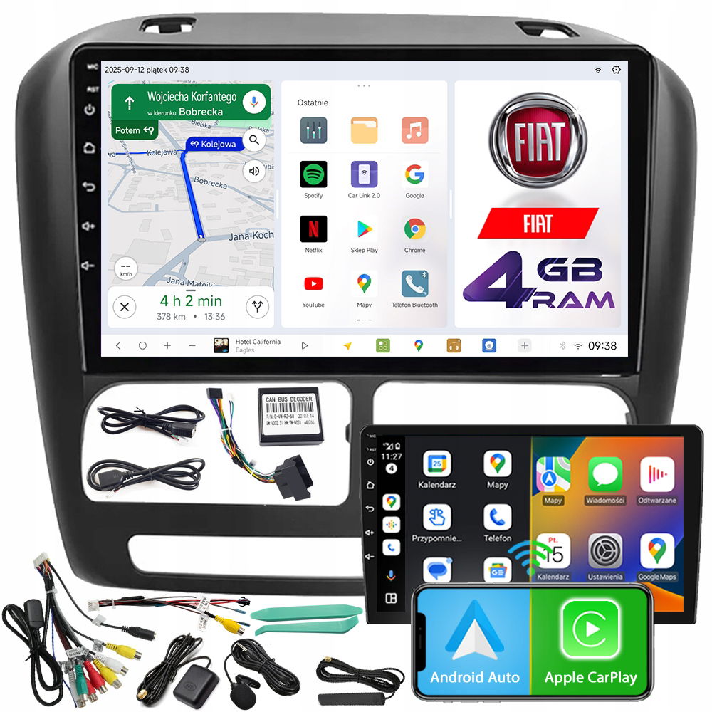 Autorádio Ncs D9 Fiat Doblo 2010-2015 Android Navigácia 4GB Lte
