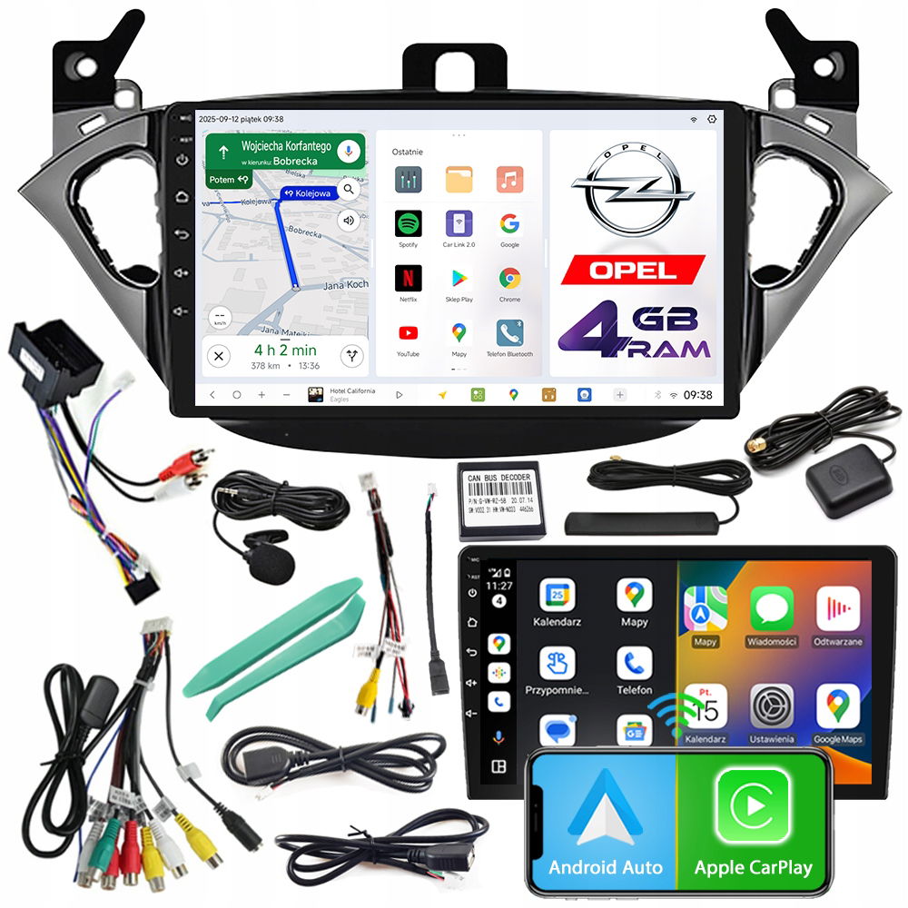 Autorádio Ncs D9 Opel Adam 2013-2016 Android Navigácia 4GB Lte