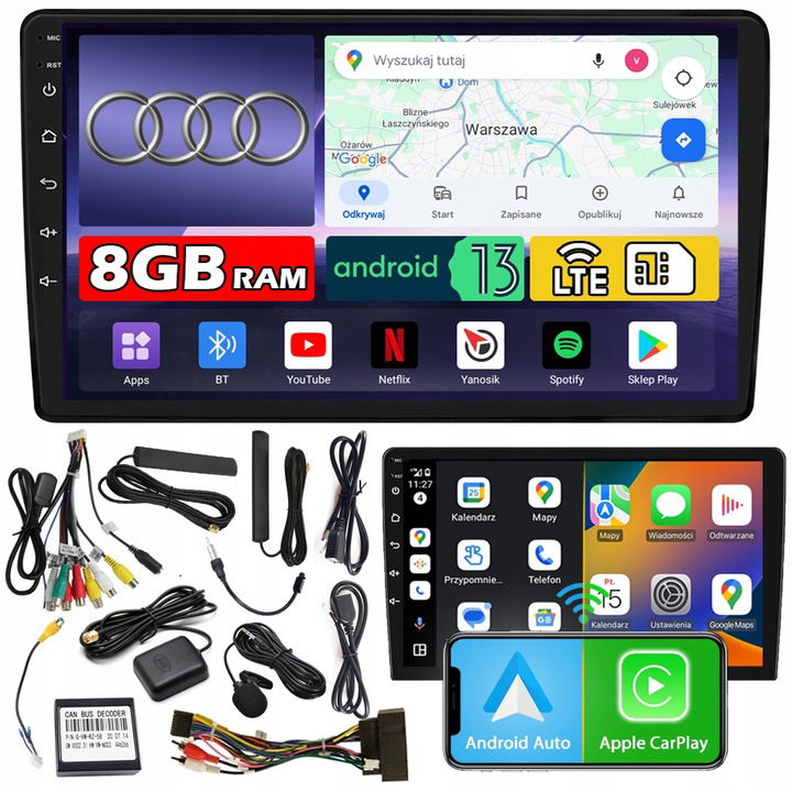 Autorádio Ncs ZQ9 Audi A4 B7 2004-2009 Android Navigácia 8GB Lte