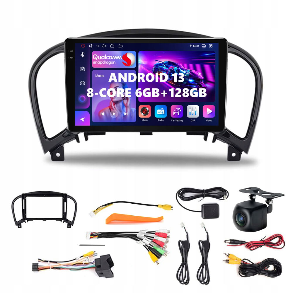 Autorádio S Android 13 Nissan Juke 2010-2014 Android Auto Carplay Wifi 6GB/128GB