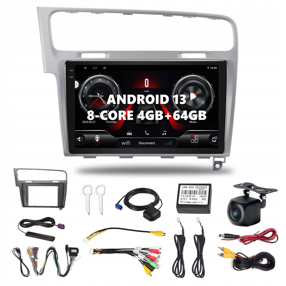 Autorádio S Android 13 Pre Vw Golf 7 2013-2017, Android, Automatické Prehrávanie, Bt, Sim karta 6 GB/128 Gb