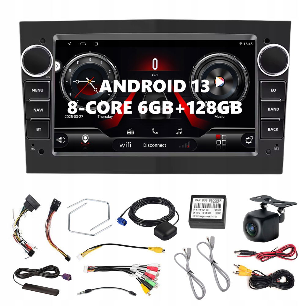 Autorádio S Androidom 13 Opel Meriva 2006-2011 Carplay S Androidom Auto Sim 6 GB/128 Gb