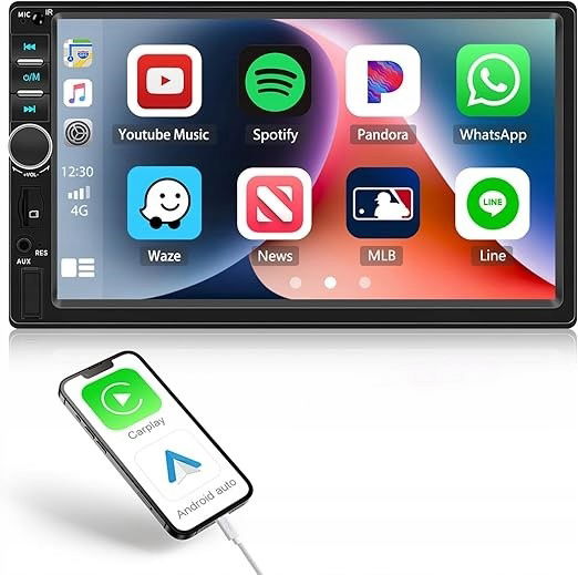 Autorádio s Carplay Android Auto 7-palcovým Bluetooth displejom