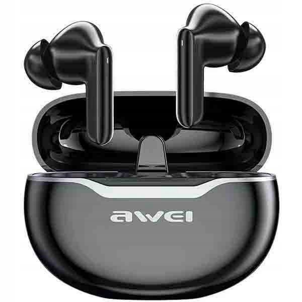 Awei Bluetooth slúchadlá 5.3 T50 Pro Tws dokovacia stanica čierna/čierna