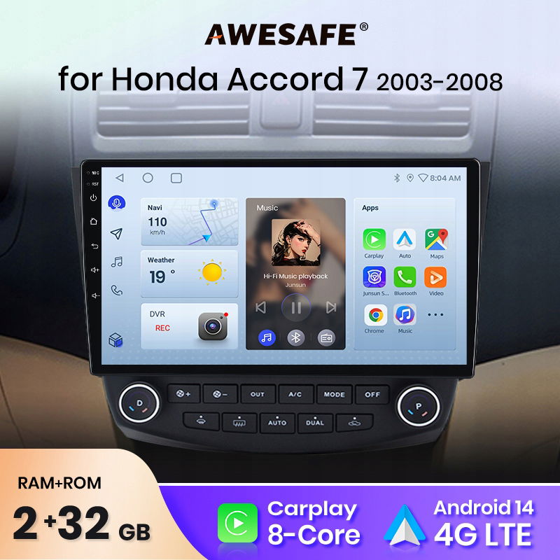 Awesafe Androiduto Honda Accord 7 2003-2008 carplay 2+32 autorádio