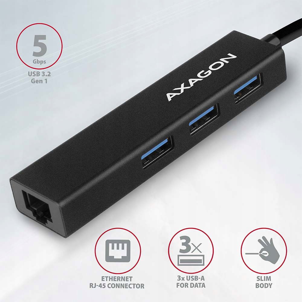 Axagon SuperSpeed Usb-a Hub a Gigabit Lan HMA-GL3A