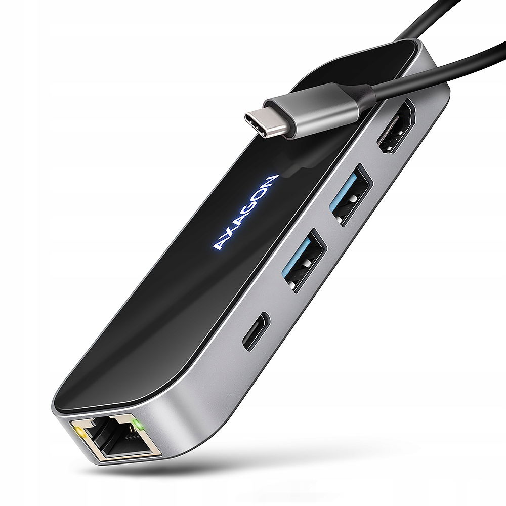 Axagon Usb-c 5Gbps Glass 6v1 Hub HMC-6GLN
