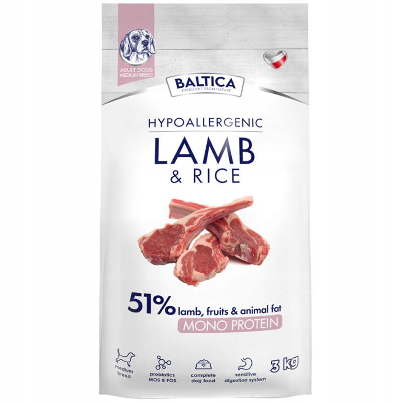 Baltica Adult Lamb & Rice Jahňacie S Ryžou M 3kg Pre Stredné Plemená