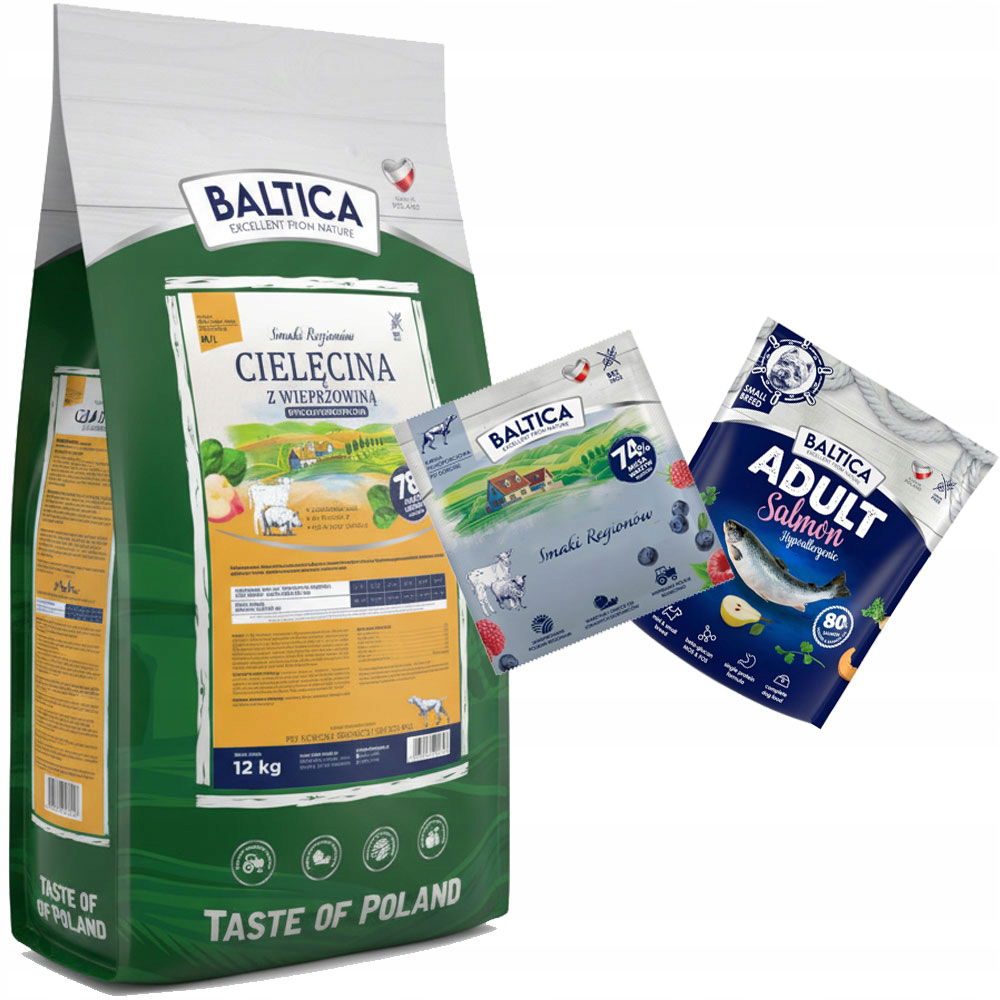 Baltica Chute Regiónov Teľacieho Materiálu S Bravčovinou M/L 12 kg Stredné Plemená