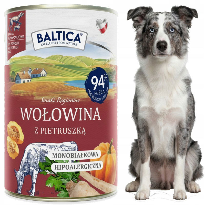 Baltica Hovädzie S Petržlenom 400G Bez Obilnín Monoprotein Vlhké Krmivo Pre Psa