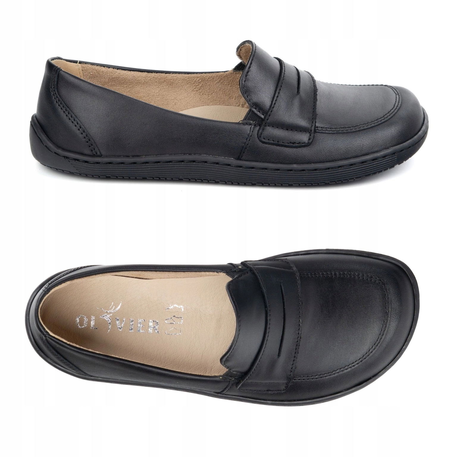 Barefoot Elegantné dámske minimalistické mokasíny 1280 čierne 36