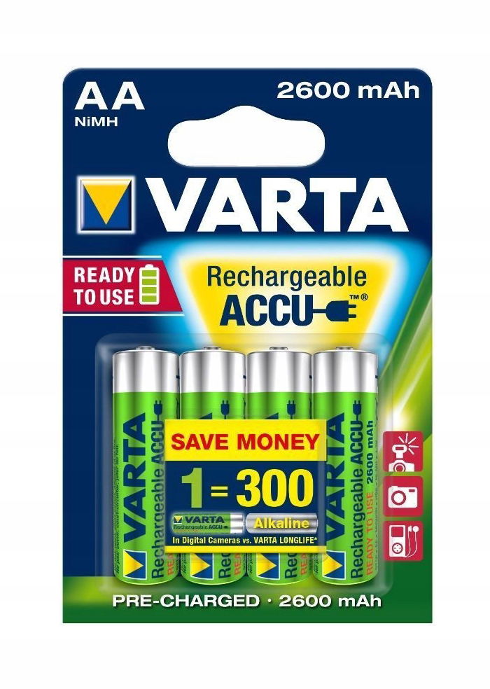 BAT0314 Akumulátor Varta Aa 2600 mAh 4ks/bl.