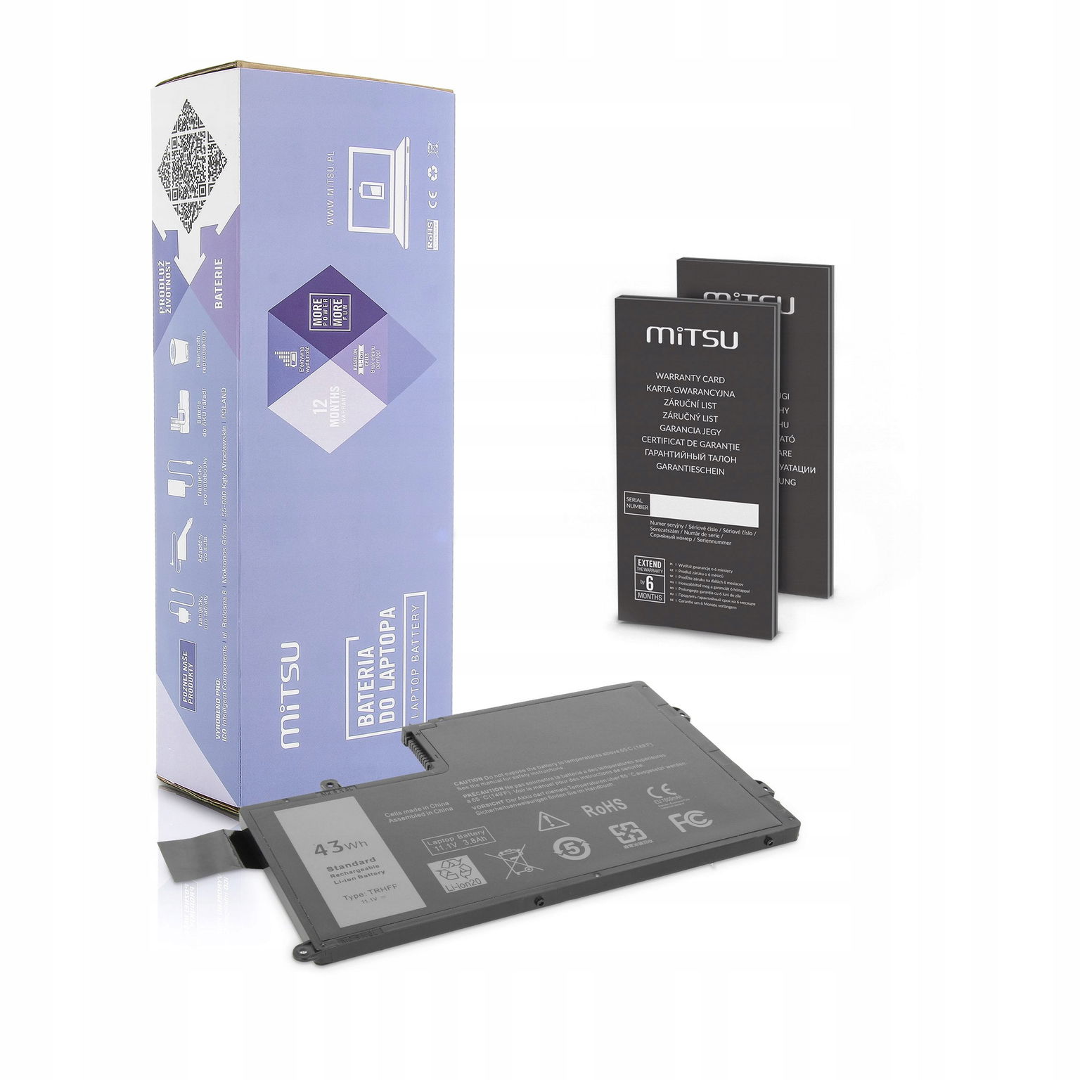 Batéria Mitsu pre Dell Inspiron 15 5542, 3800 mAh