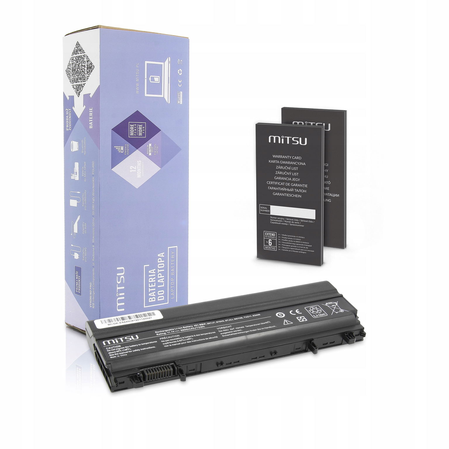Batéria Mitsu pre Dell Latitude E5440, E5540 (6600 mAh)