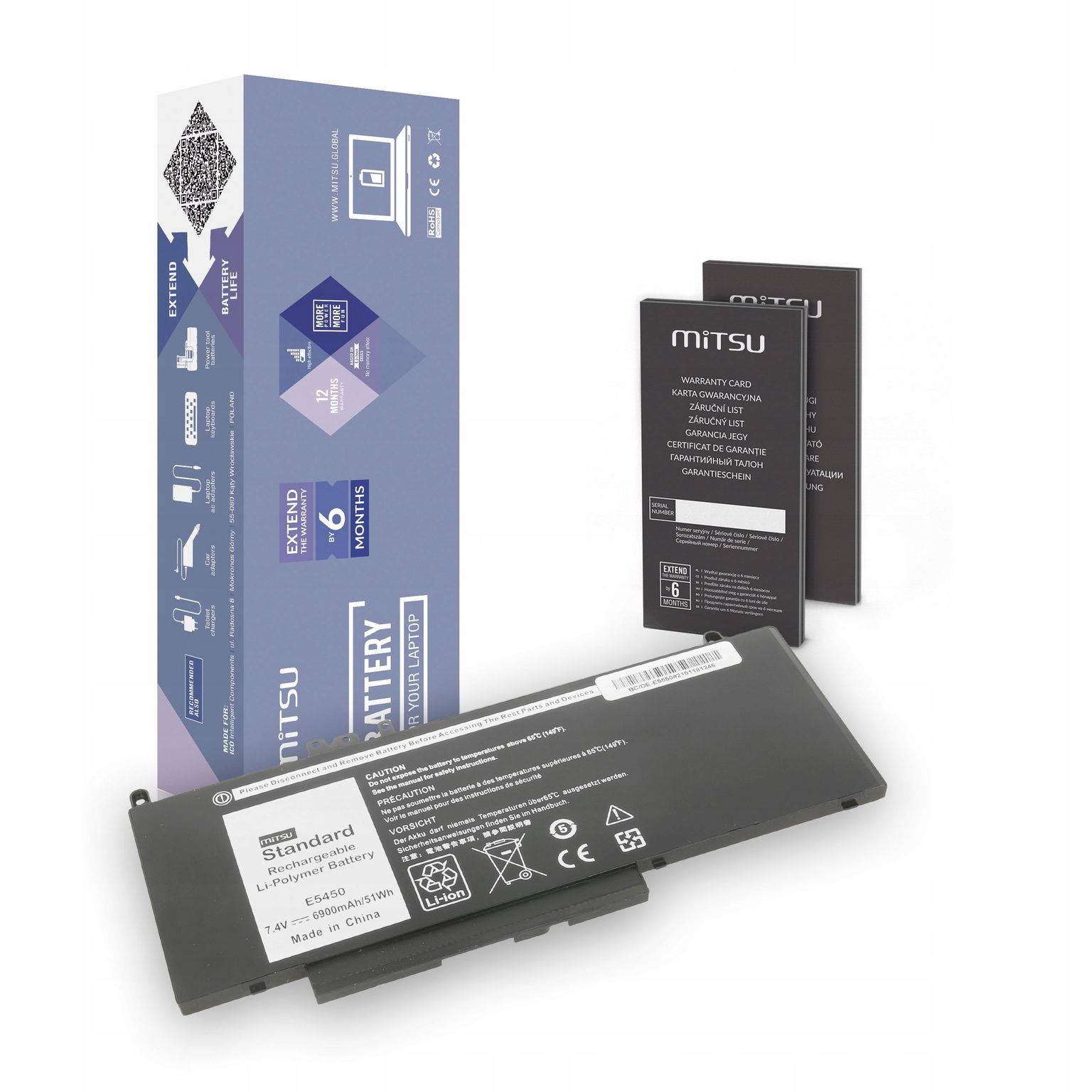 Batéria Mitsu pre Dell Latitude E5450, E5550 7,4 V