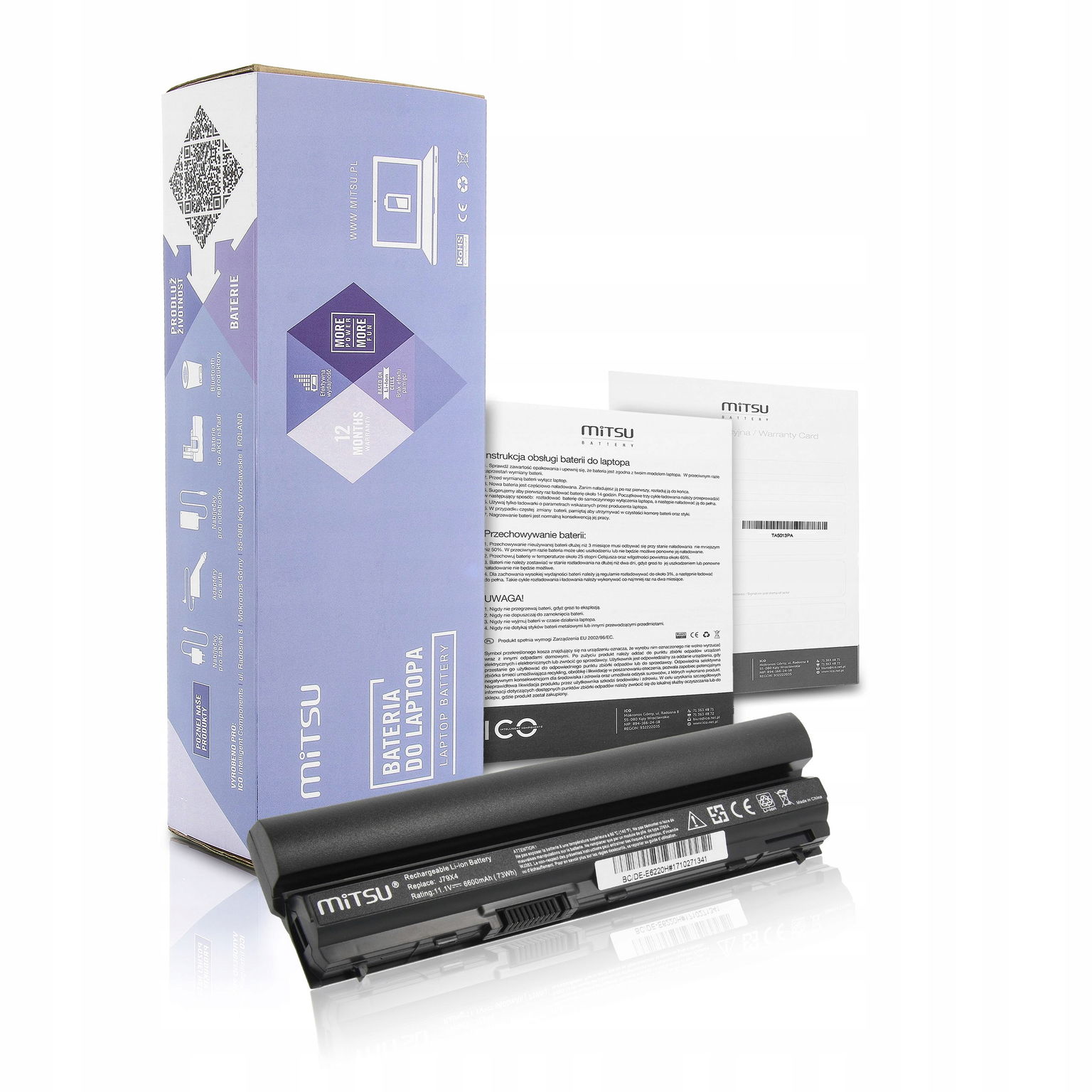 Batéria Mitsu pre Dell Latitude E6220 E6320 6600mAh