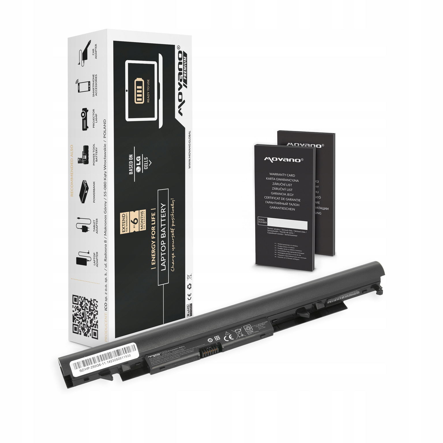 Batéria Movano Premium pre Hp 250 G6 11.1 V