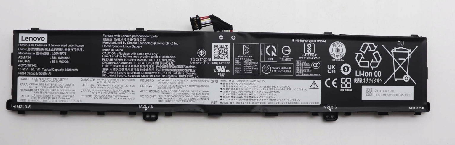 Batéria originál L20M4P75 5M11L99164 Lenovo Thinkpad P1 gen5 typ 21DC