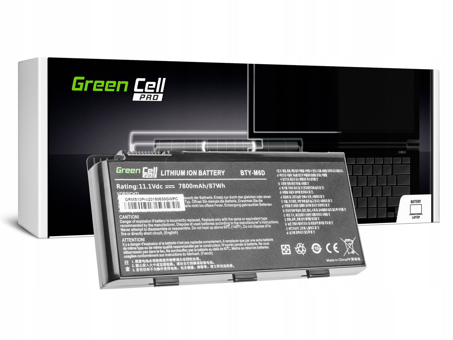 Batéria pre notebooky Msi Li-Ion 7800 mAh Green Cell