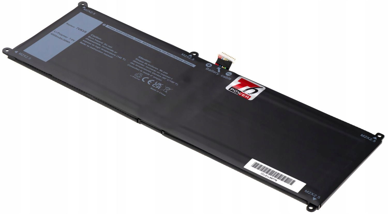 Batéria T6 Power pre notebook Dell 7VKV9