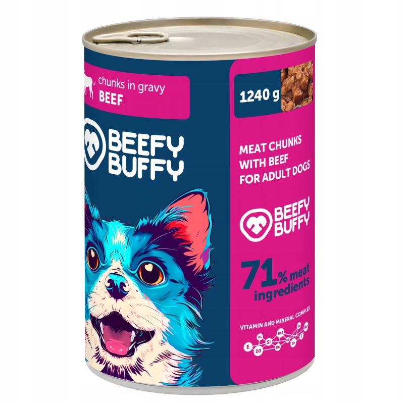 Beefy Buffy – Mäsové hovädzie kúsky v šťave 12x1240g