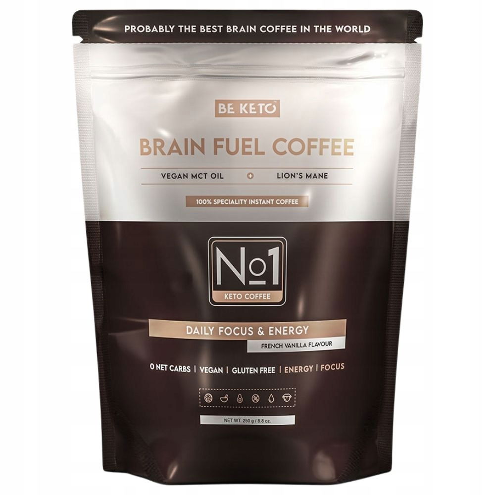 BeKeto Brain Fuel Vanilková Káva s Lion's Mane Mct Keto Nootrop 250g
