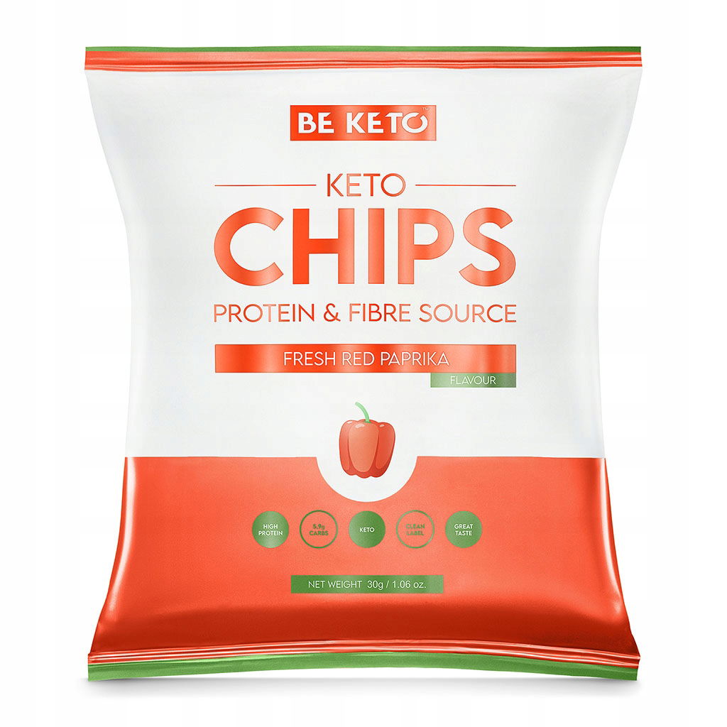 BeKeto Chipsy čerstvá červená paprika 30g
