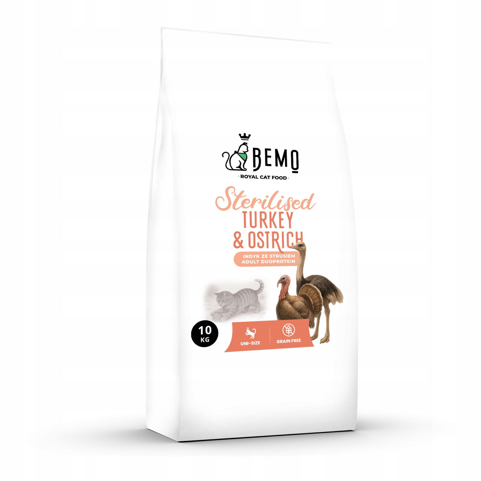 Bemo Cat Sterilised 10 kg – suché krmivo pre mačky s morčacím a pštrosím mäsom