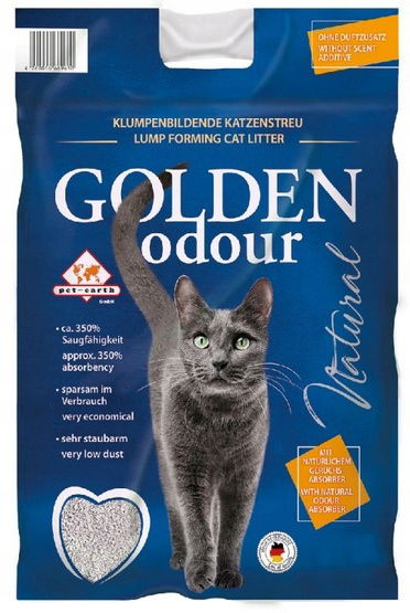 Bentonitová podstielka pre nekastrované mačky Golden Grey viaže pachy 14 kg