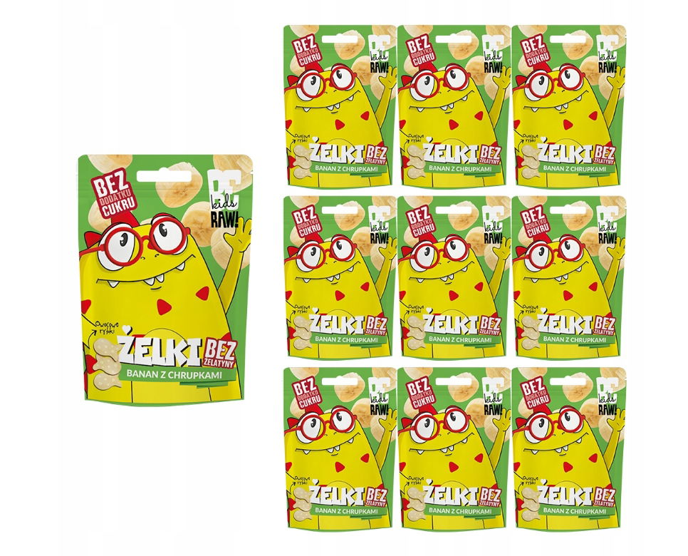 BeRAW Kids Banánové želé s chrumkami pre deti Bez Cukru prírodné 10x35 g