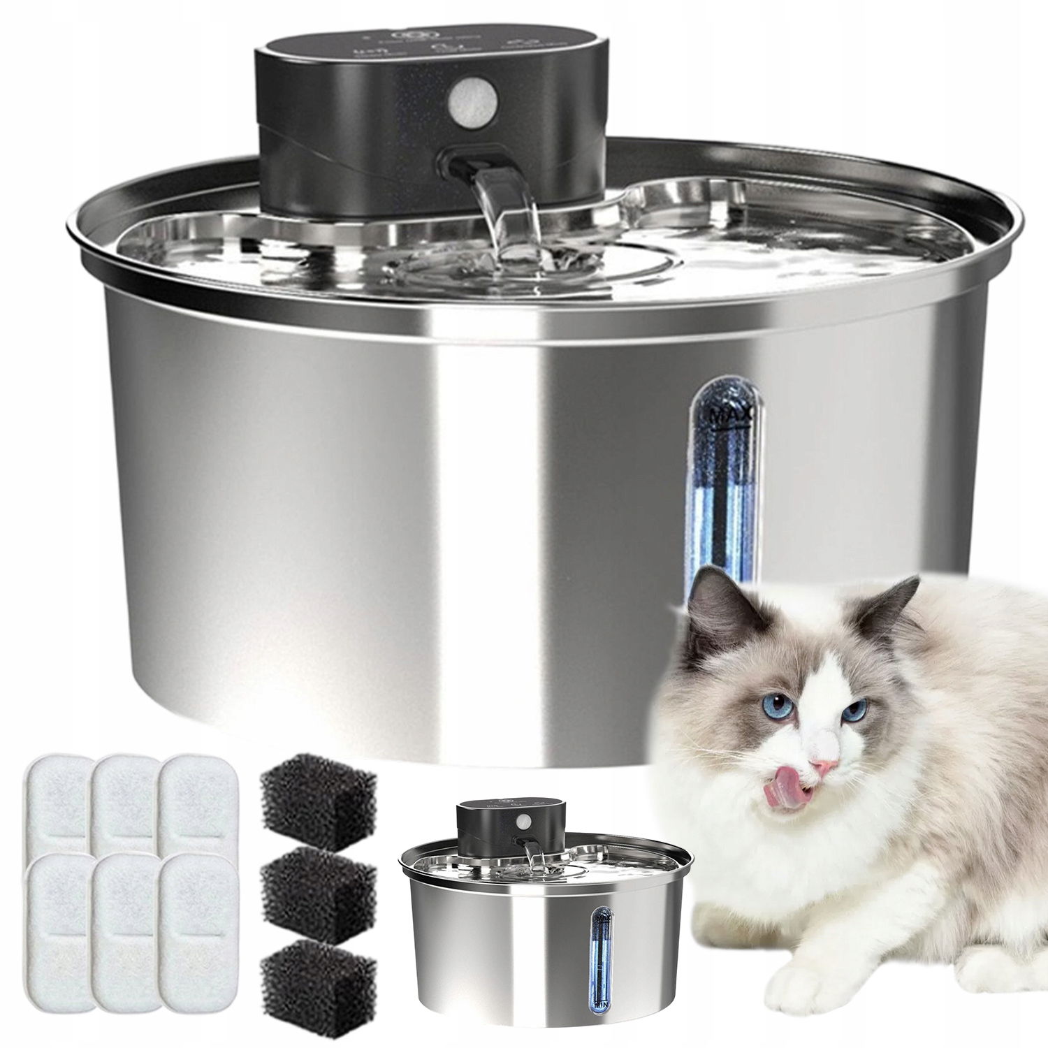 Bezdrôtová Fontánová Napájačka Pre Mačku A Psa 3,2 L So 6 Filtrami