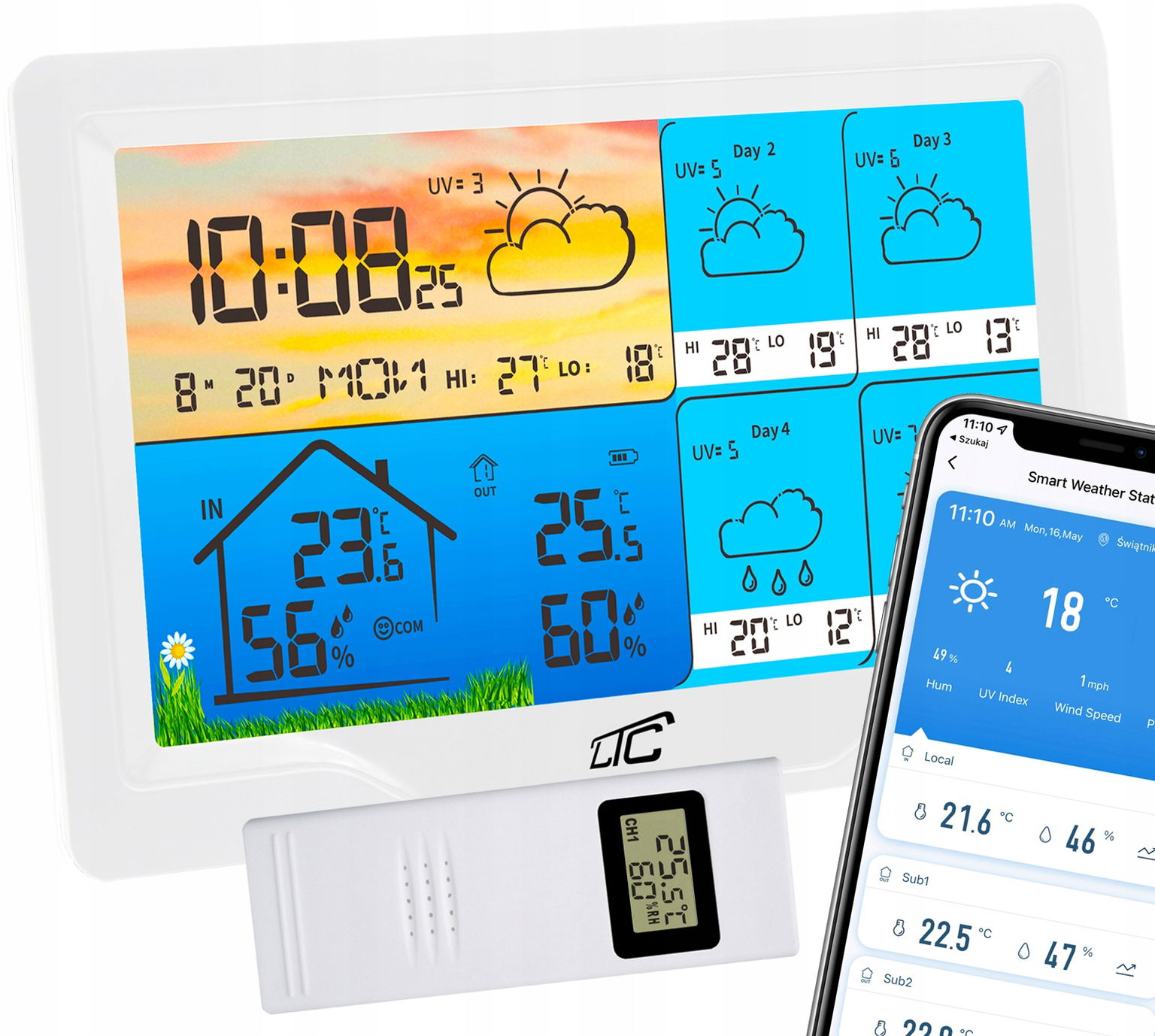 Bezdrôtová meteorologická stanica Ltc STP08BS biela