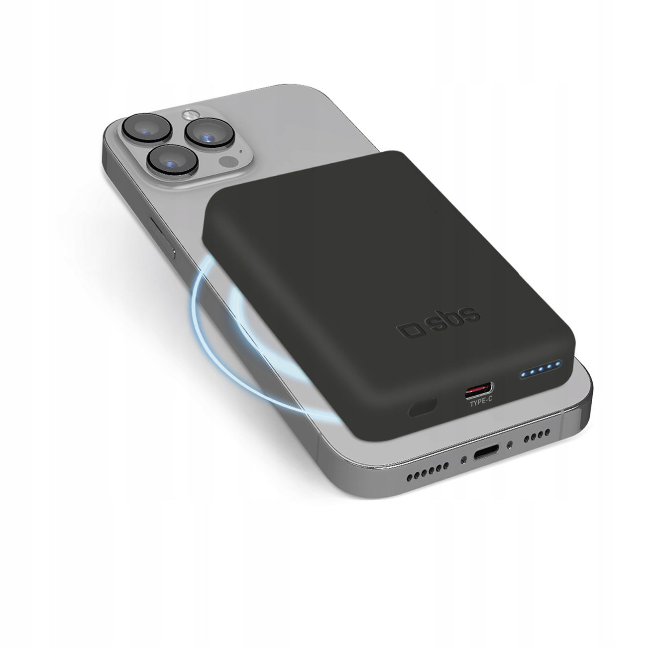 Bezdrôtová Powerbanka 5000MAH Nabíjačka Magsafe Usb-c Čierna