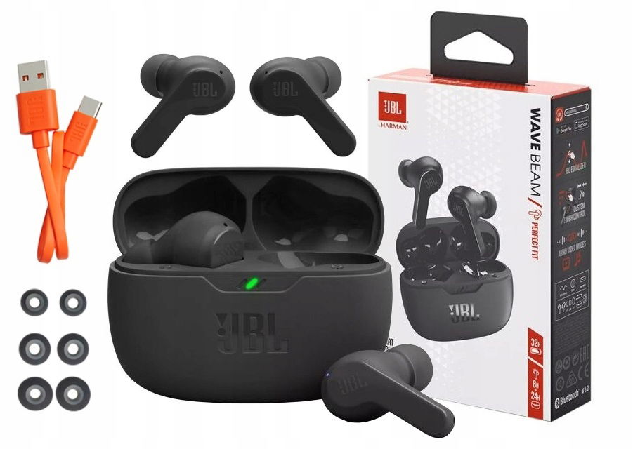 Bezdrôtové Slúchadlá Do Uší Jbl Wave Beam Čierne Bass Blk Bluetooth